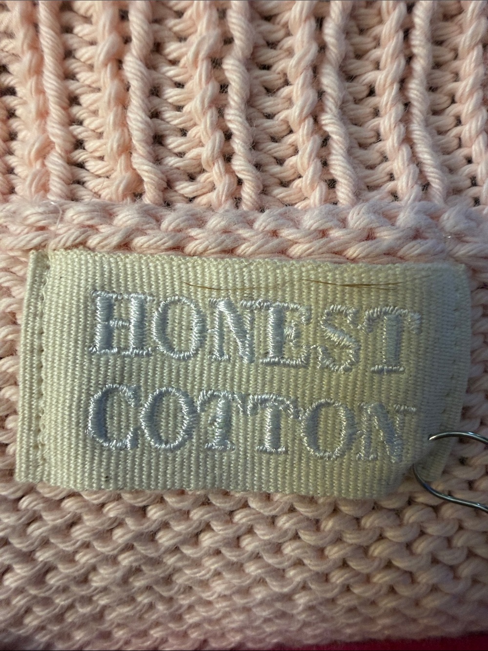Honest Cotton NWT One Size Blush Pink 100% Cotton Oversized Knit Sweater High/Lo - Picture 4 of 8